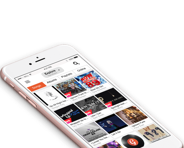 Image of the music app Groufie design by Hexoo UX/UI design team